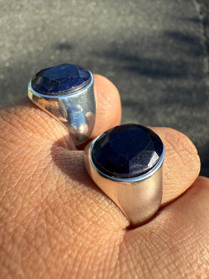 HarlemBling Hollywood Swag Ring - 925 Silver - Genuine Blue Sapphire Stone