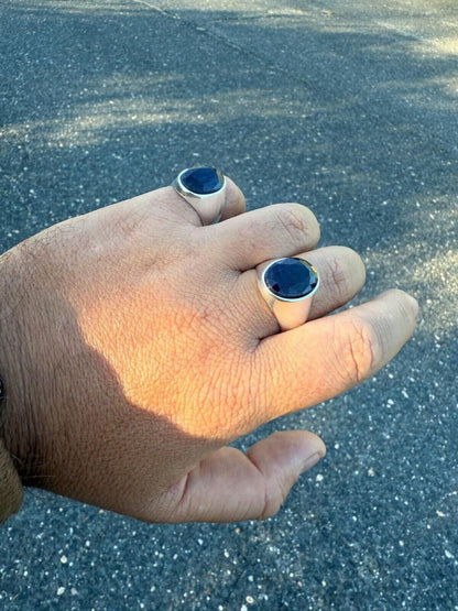 HarlemBling Hollywood Swag Ring - 925 Silver - Genuine Blue Sapphire Stone