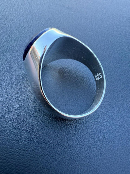 HarlemBling Hollywood Swag Ring - 925 Silver - Genuine Blue Sapphire Stone