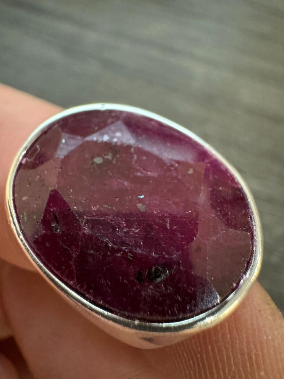 HarlemBling Hollywood Swag Ring - 925 Silver - Genuine Red Ruby Stone