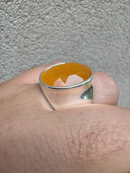 HarlemBling Hollywood Swag Ring - 925 Silver - Genuine Yellow Sapphire Stone