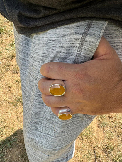 HarlemBling Hollywood Swag Ring - 925 Silver - Genuine Yellow Sapphire Stone