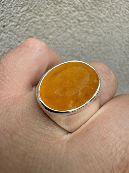 HarlemBling Hollywood Swag Ring - 925 Silver - Genuine Yellow Sapphire Stone