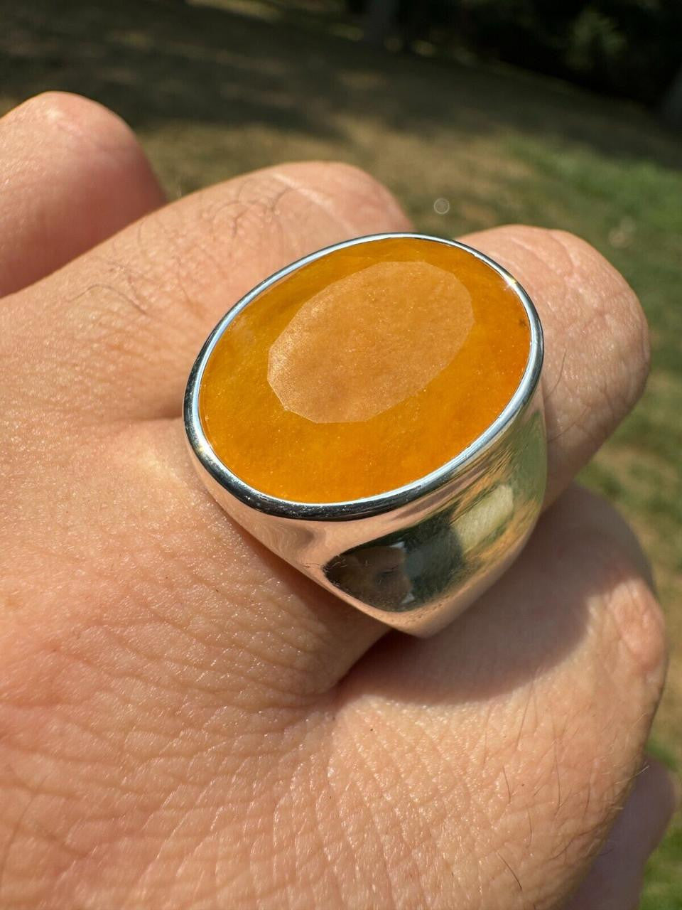 HarlemBling Hollywood Swag Ring - 925 Silver - Genuine Yellow Sapphire Stone