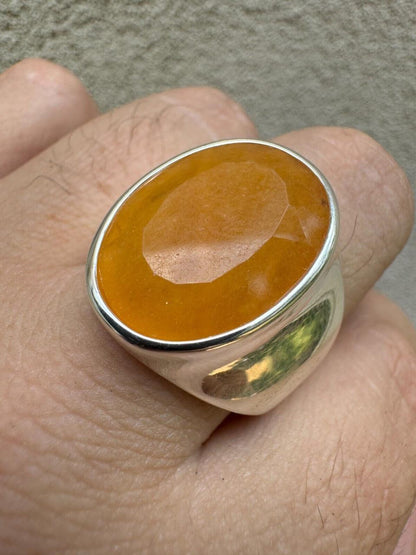 HarlemBling Hollywood Swag Ring - 925 Silver - Genuine Yellow Sapphire Stone