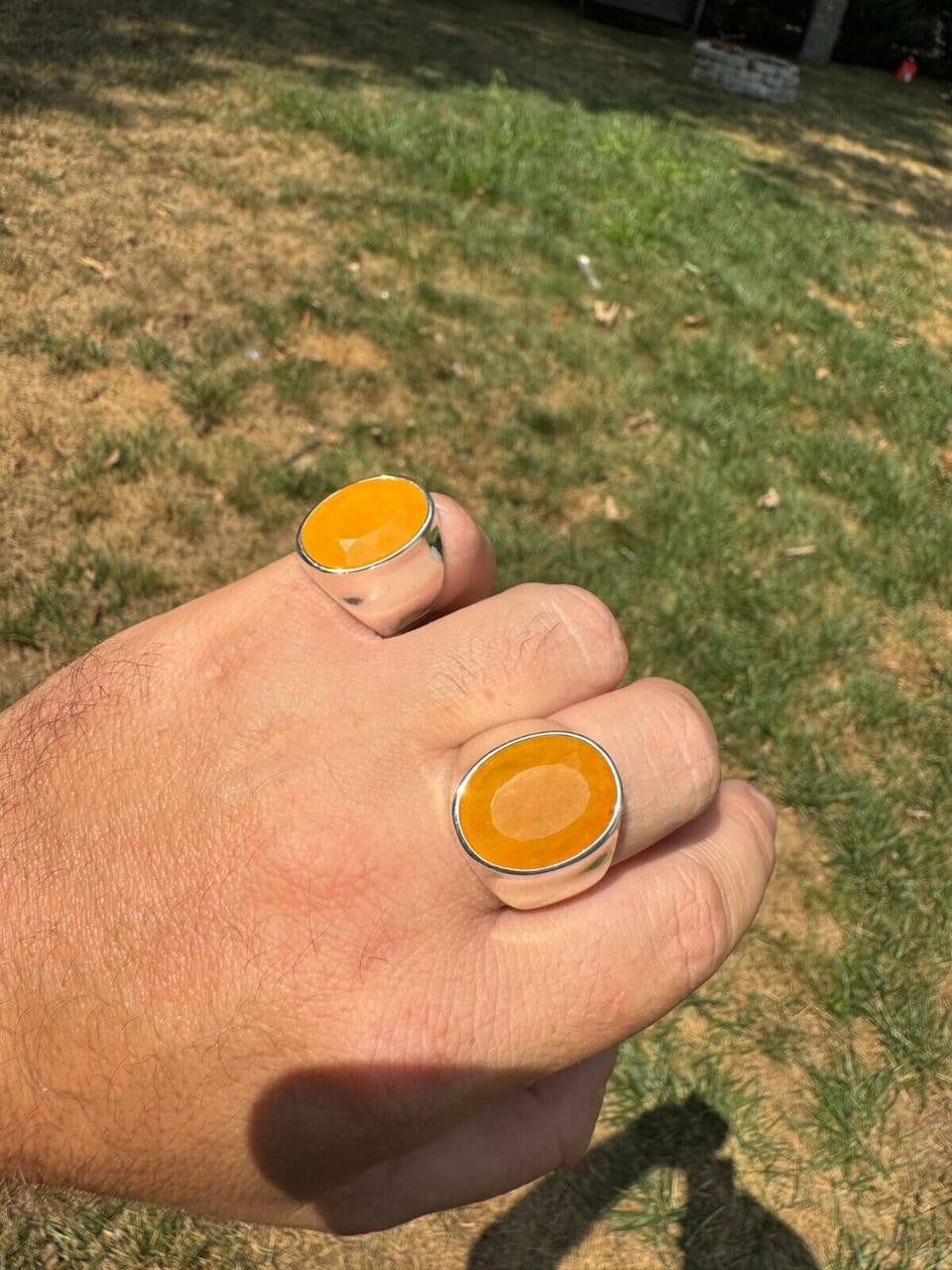 HarlemBling Hollywood Swag Ring - 925 Silver - Genuine Yellow Sapphire Stone