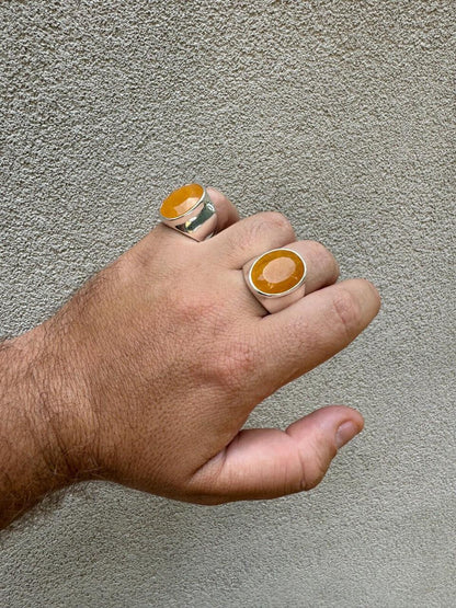 HarlemBling Hollywood Swag Ring - 925 Silver - Genuine Yellow Sapphire Stone