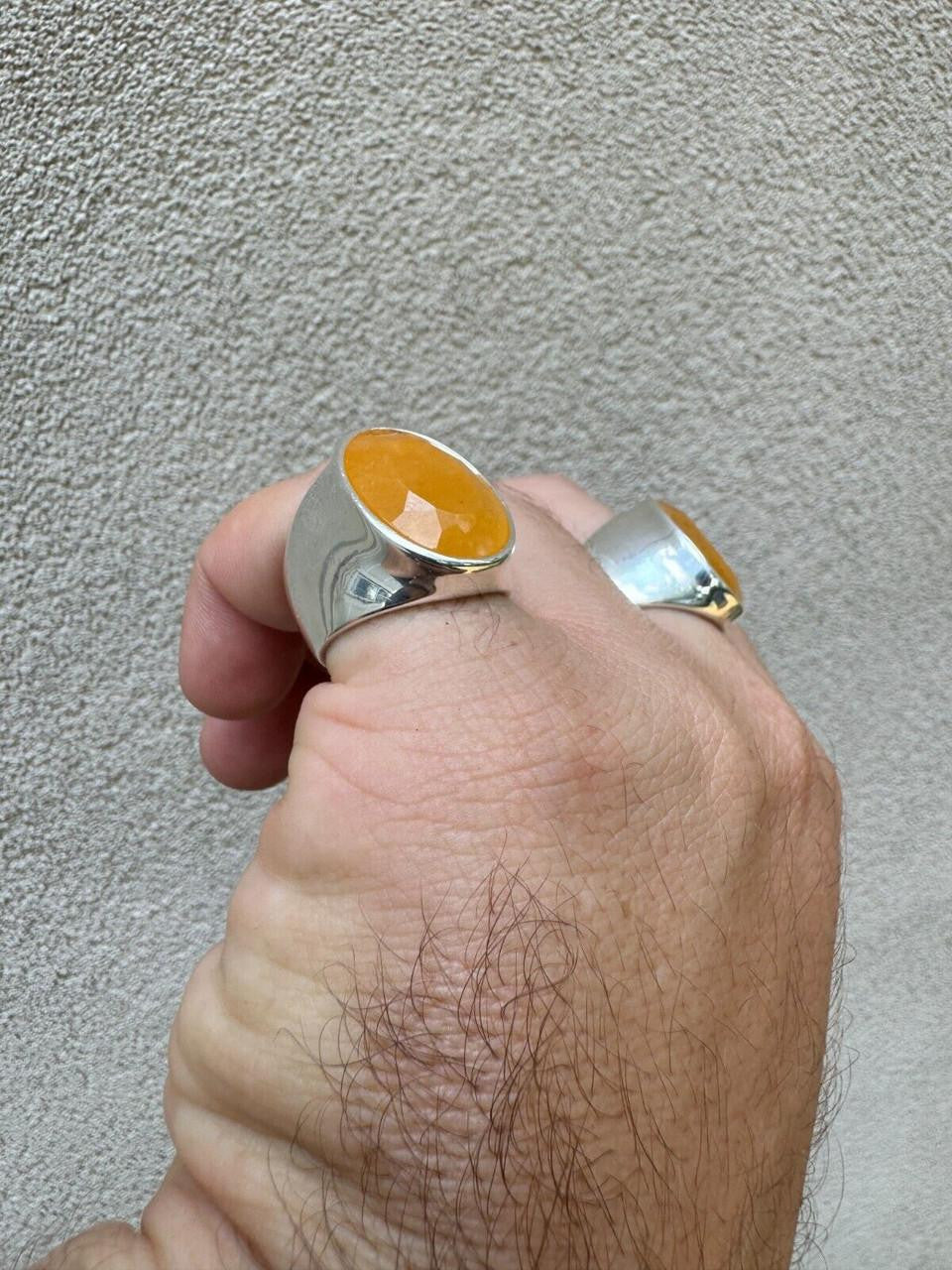 HarlemBling Hollywood Swag Ring - 925 Silver - Genuine Yellow Sapphire Stone