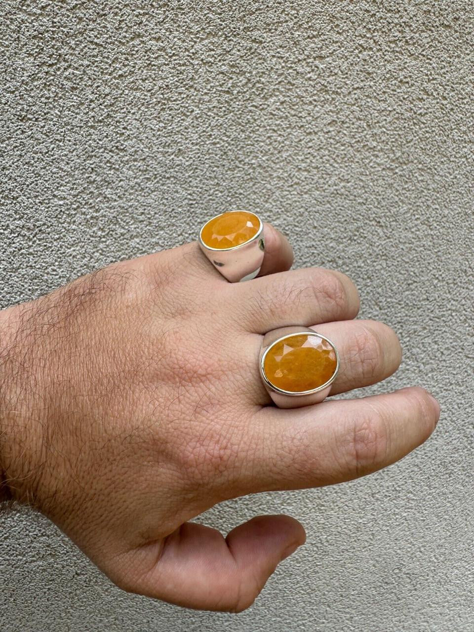 HarlemBling Hollywood Swag Ring - 925 Silver - Genuine Yellow Sapphire Stone