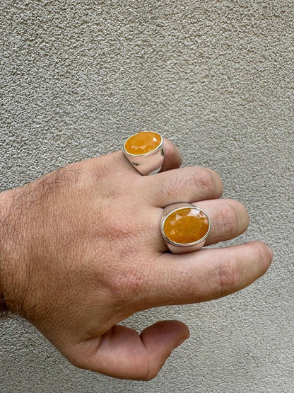 HarlemBling Hollywood Swag Ring - 925 Silver - Genuine Yellow Sapphire Stone