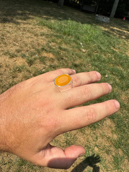 HarlemBling Hollywood Swag Ring - 925 Silver - Genuine Yellow Sapphire Stone