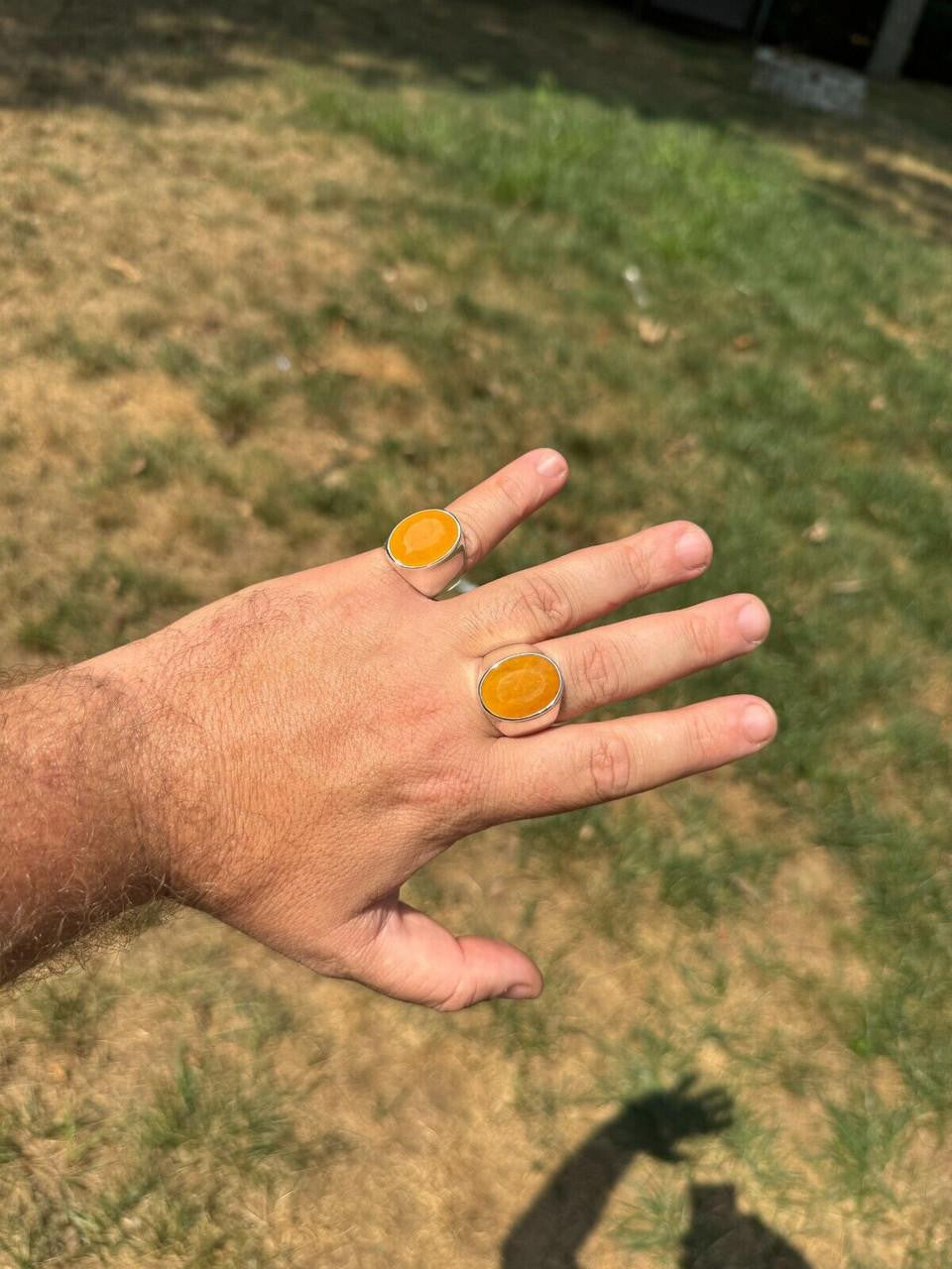 HarlemBling Hollywood Swag Ring - 925 Silver - Genuine Yellow Sapphire Stone