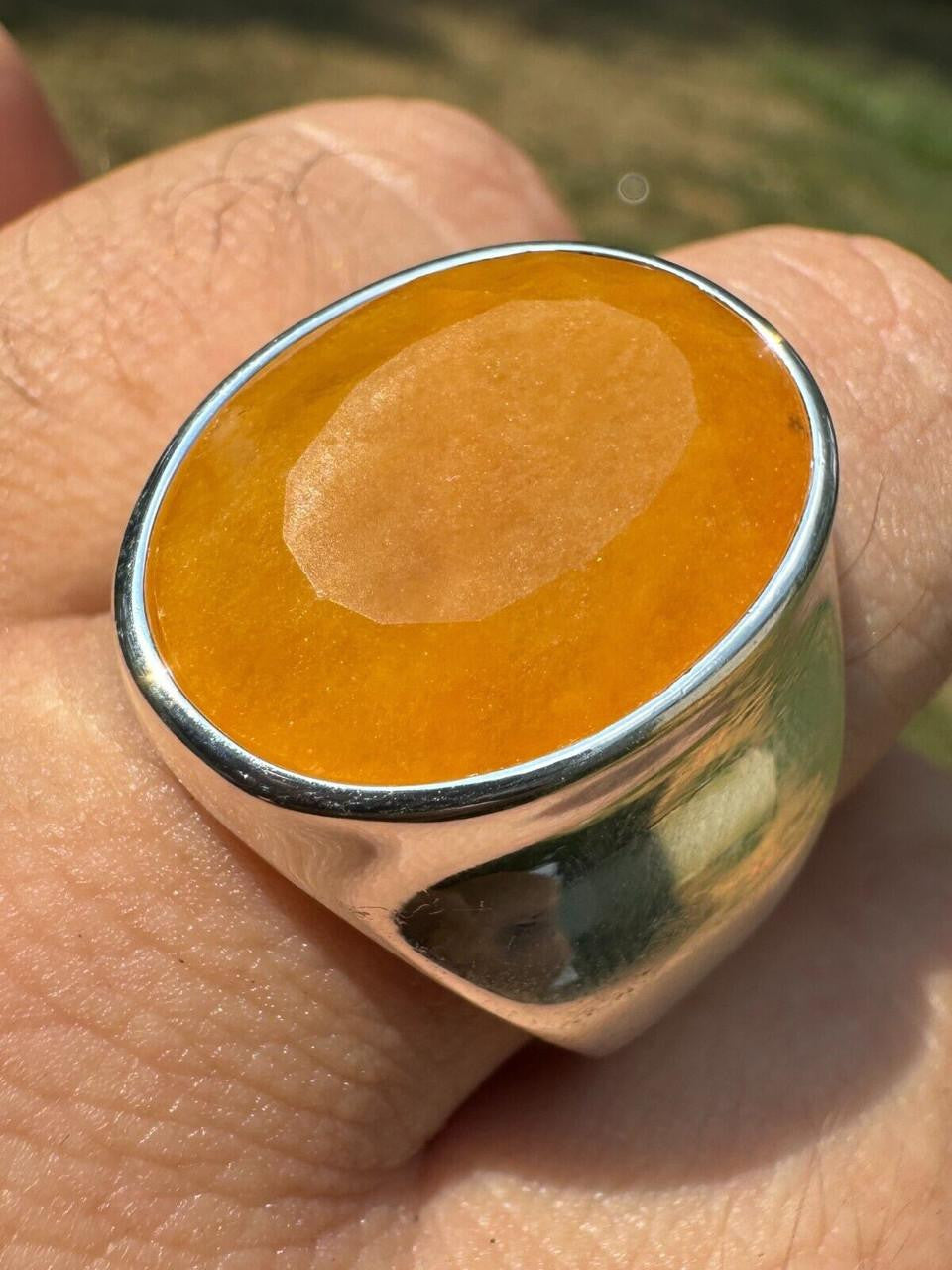 HarlemBling Hollywood Swag Ring - 925 Silver - Genuine Yellow Sapphire Stone