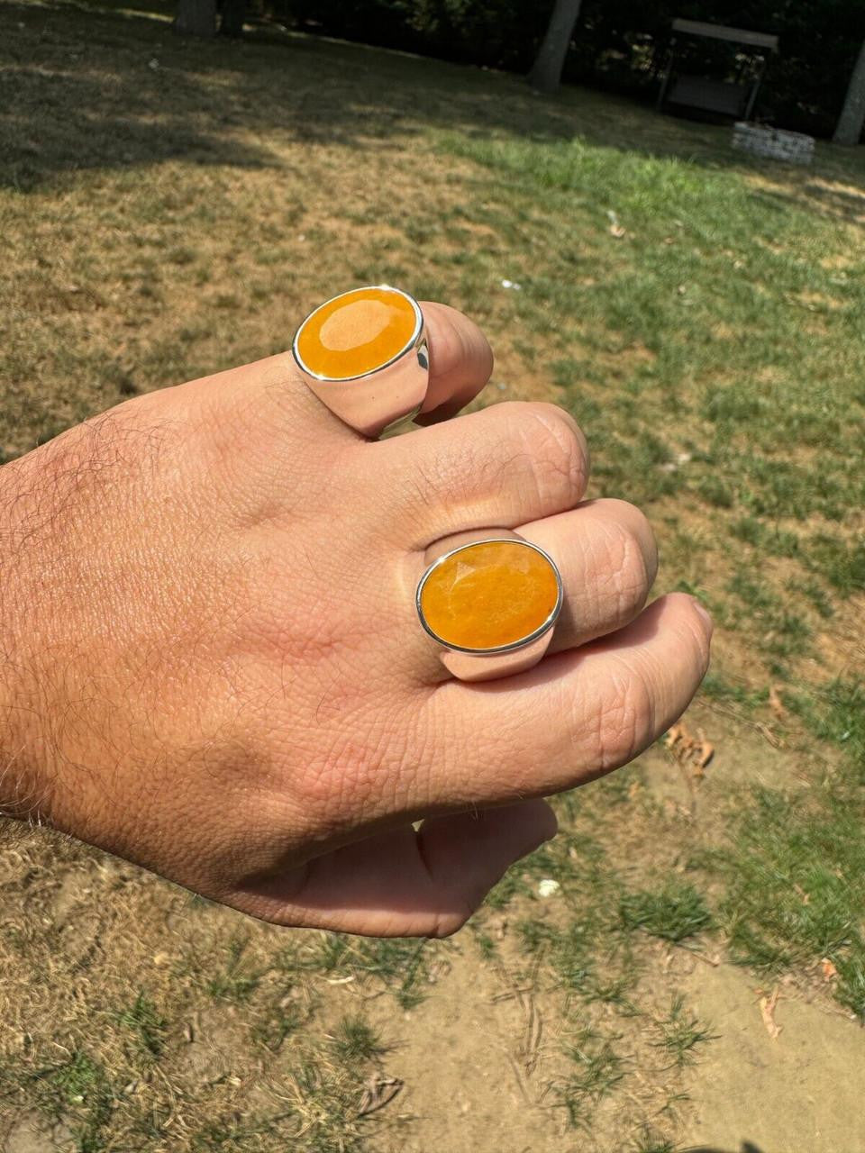 HarlemBling Hollywood Swag Ring - 925 Silver - Genuine Yellow Sapphire Stone