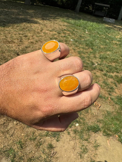 HarlemBling Hollywood Swag Ring - 925 Silver - Genuine Yellow Sapphire Stone