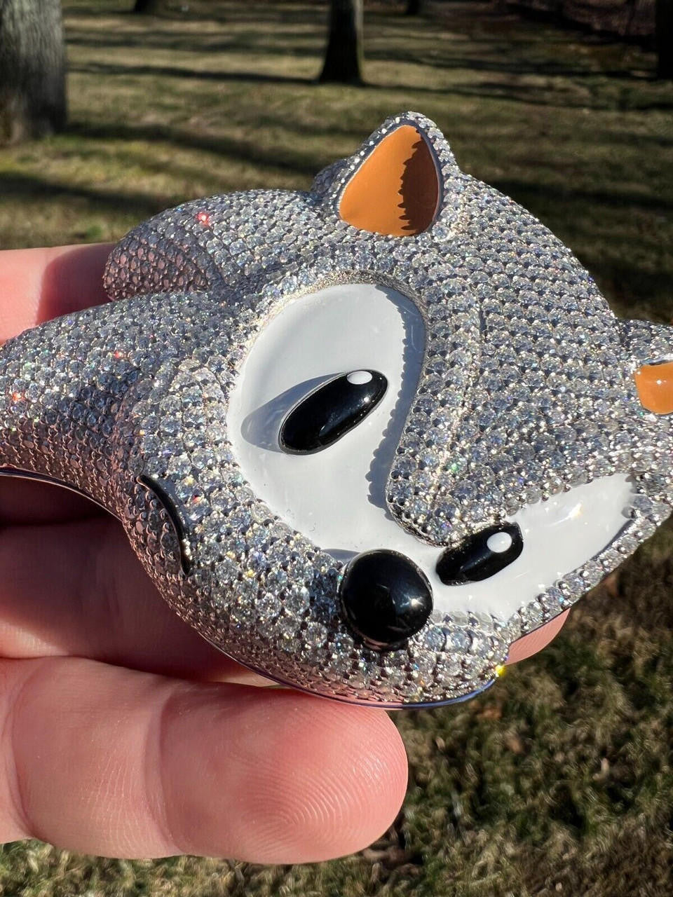 HarlemBling HUGE 3" 35.5ct MOISSANITE 925 Silver Sonic The Hedgehog Iced Pendant Necklace