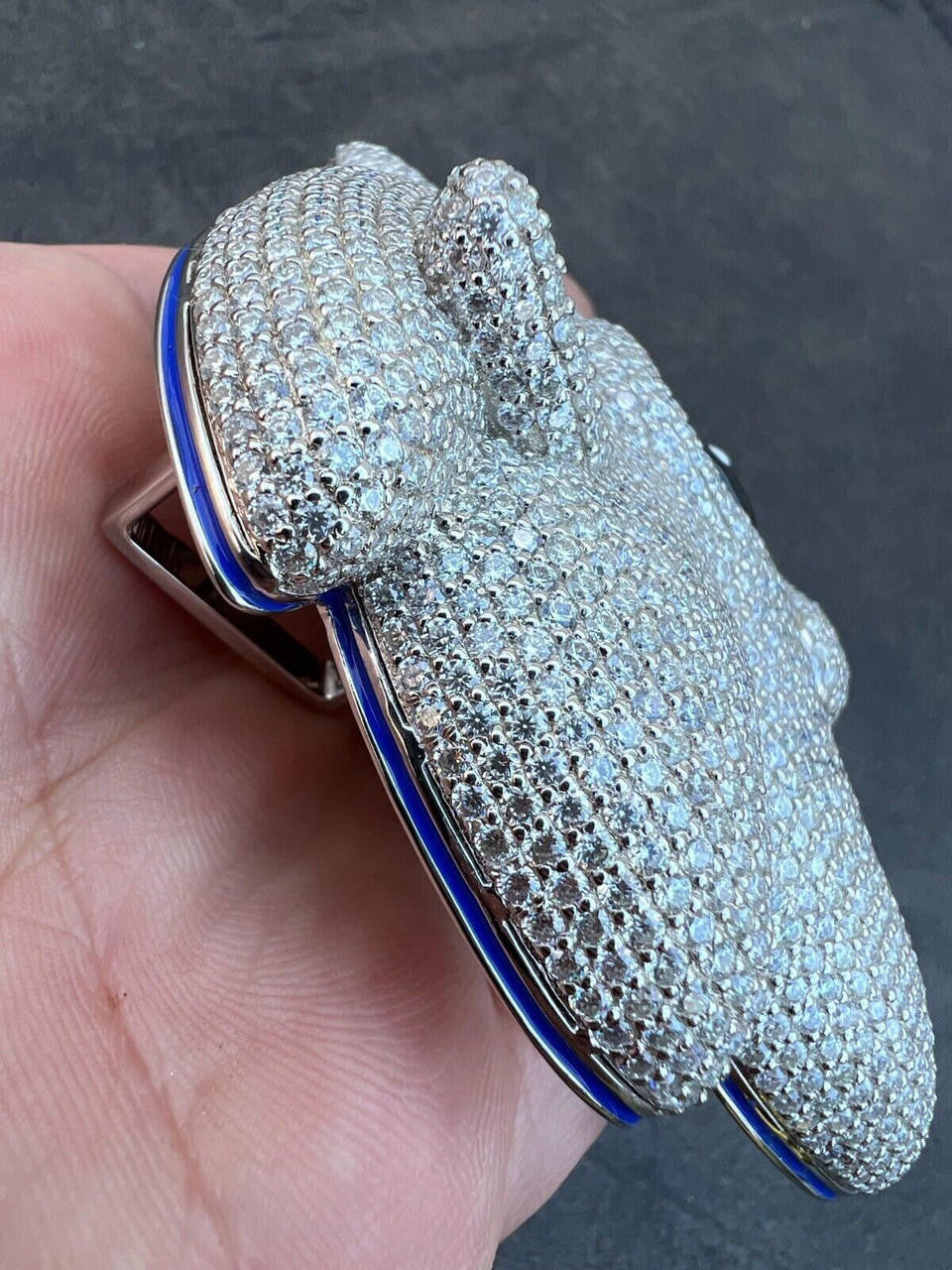 HarlemBling HUGE 3" 35.5ct MOISSANITE 925 Silver Sonic The Hedgehog Iced Pendant Necklace