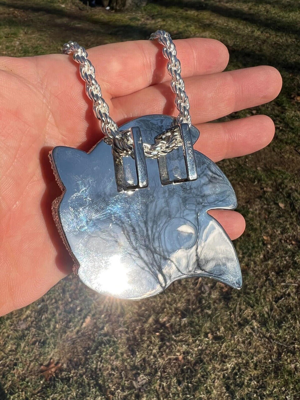 HarlemBling HUGE 3" 35.5ct MOISSANITE 925 Silver Sonic The Hedgehog Iced Pendant Necklace