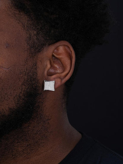 HarlemBling Huge Kite Classic Earrings - 925 Silver - CZ Stones - 14mm