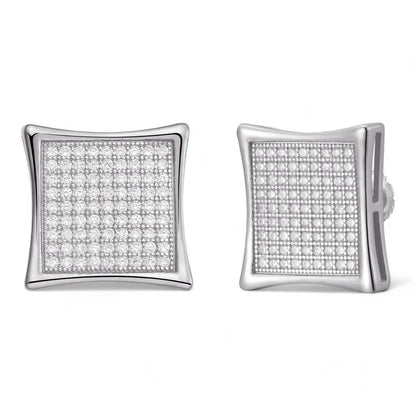 HarlemBling Huge Kite Classic Earrings - 925 Silver - CZ Stones - 14mm