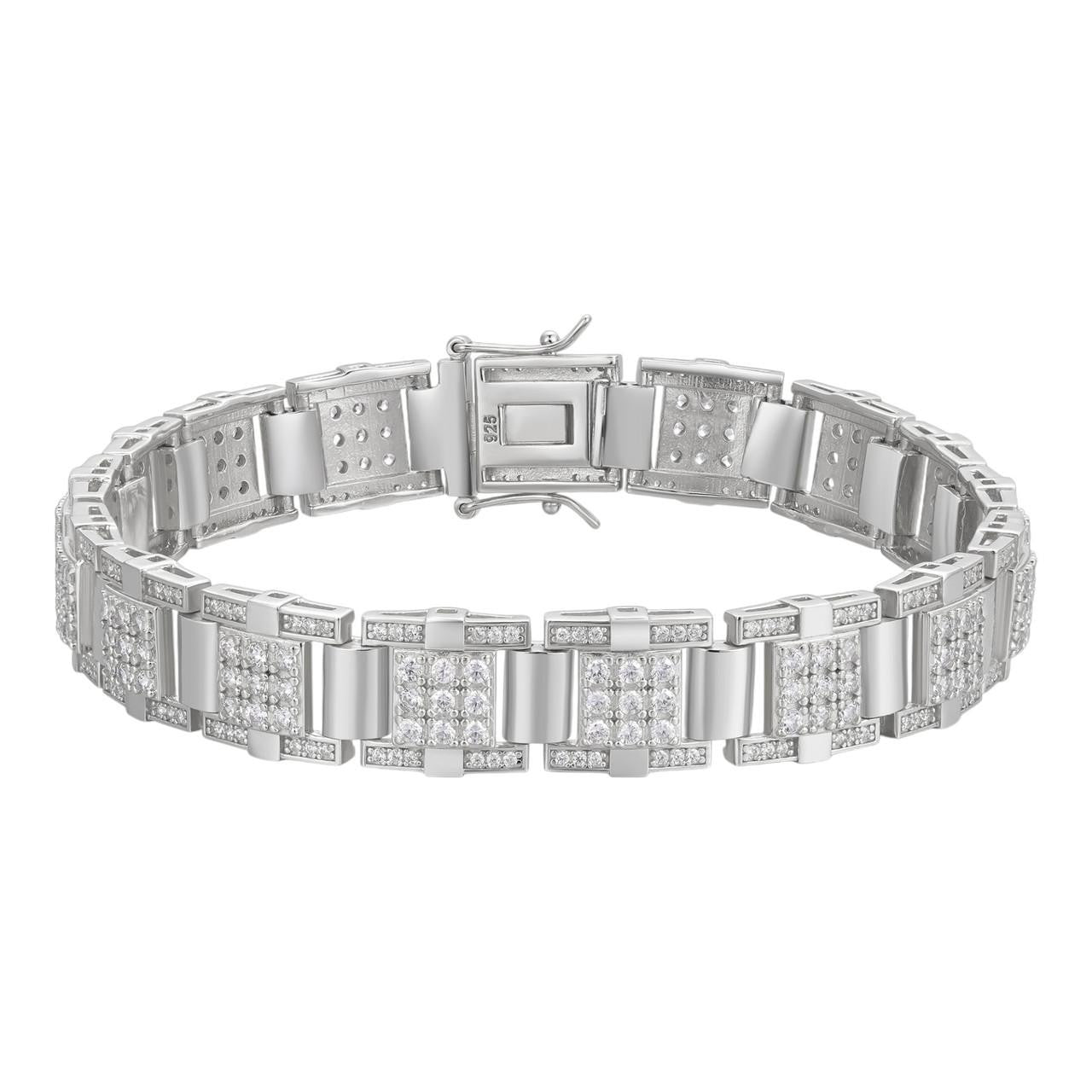 HarlemBling Ice Giant Star Bracelet Iced Out CZ Stones - 925 Silver - 12mm - 7"-8.5"