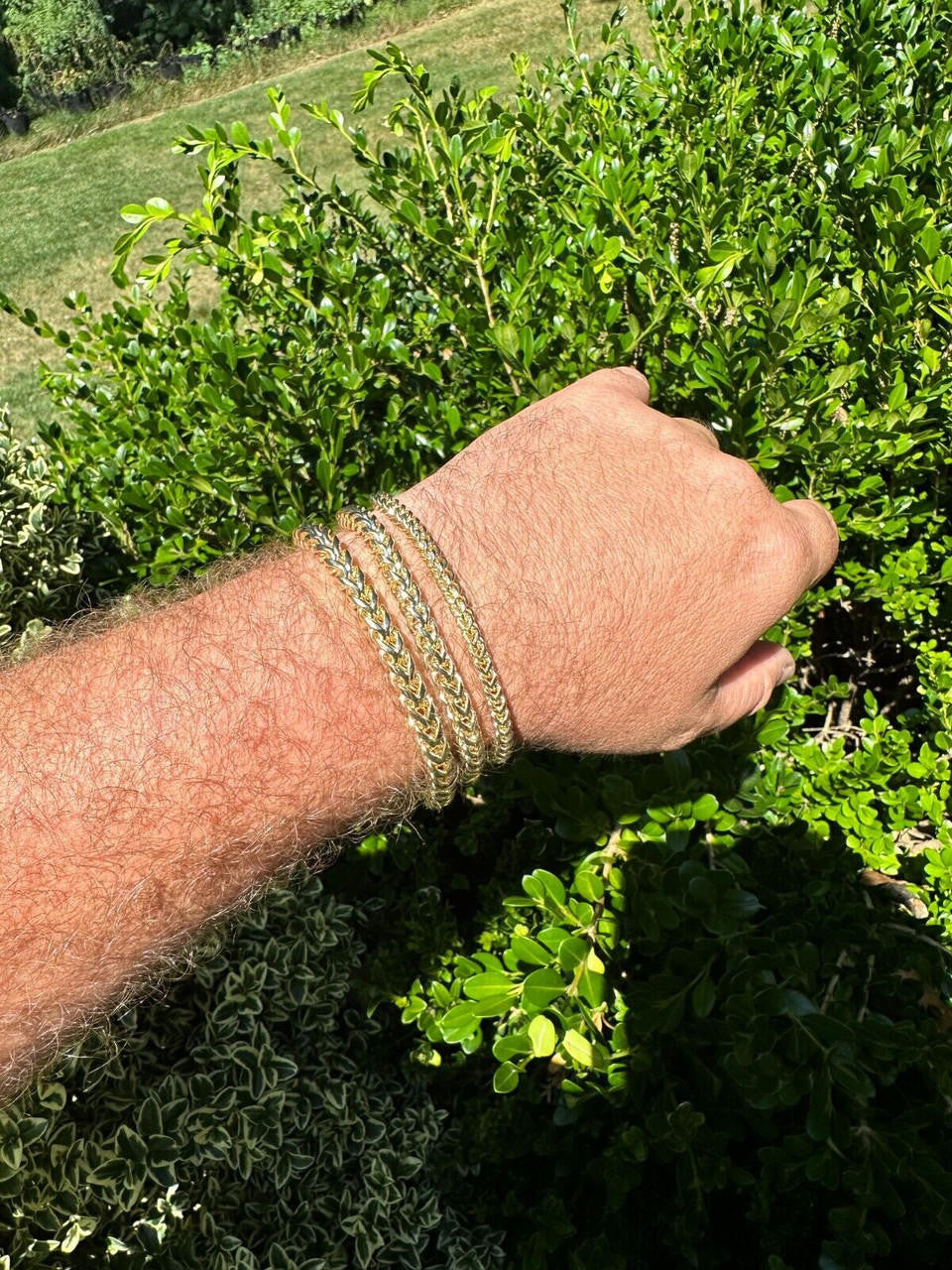 HarlemBling Iced MOISSANITE Clasp 14k Gold Over Stainless Franco Bracelet 4-6mm Pass Tester