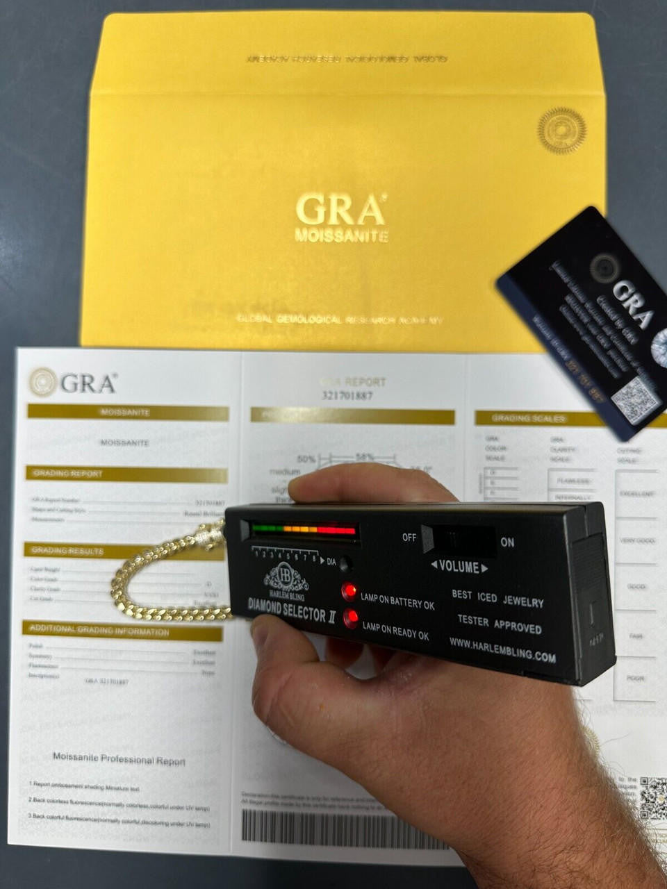 HarlemBling Iced MOISSANITE Clasp 14k Gold Over Stainless Franco Bracelet 4-6mm Pass Tester