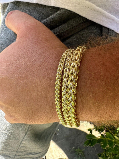 HarlemBling Iced MOISSANITE Clasp 14k Gold Over Stainless Franco Bracelet 4-6mm Pass Tester