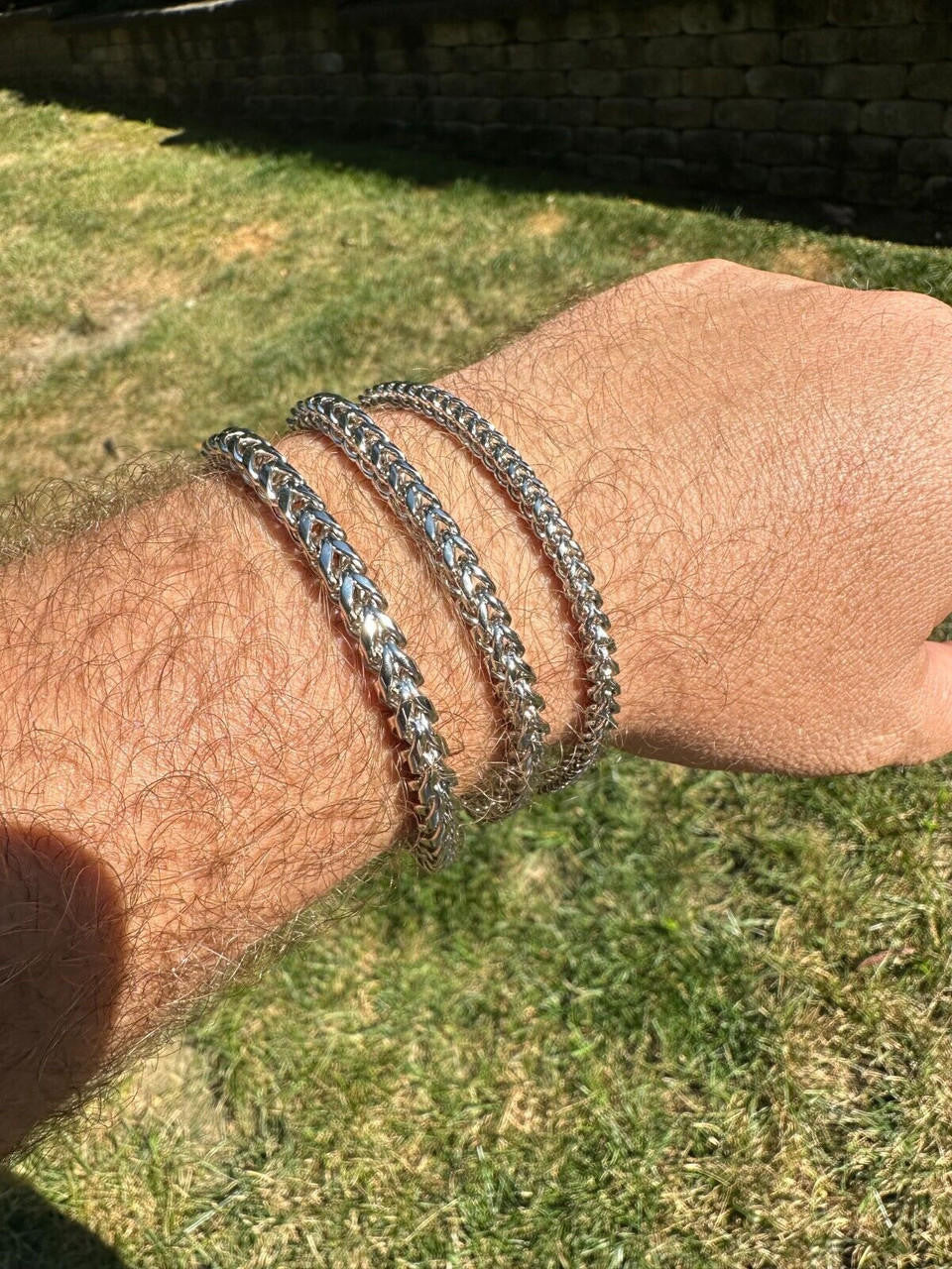 HarlemBling Iced MOISSANITE Clasp 925 Silver Stainless Steel Franco Chain Necklace Bracelet