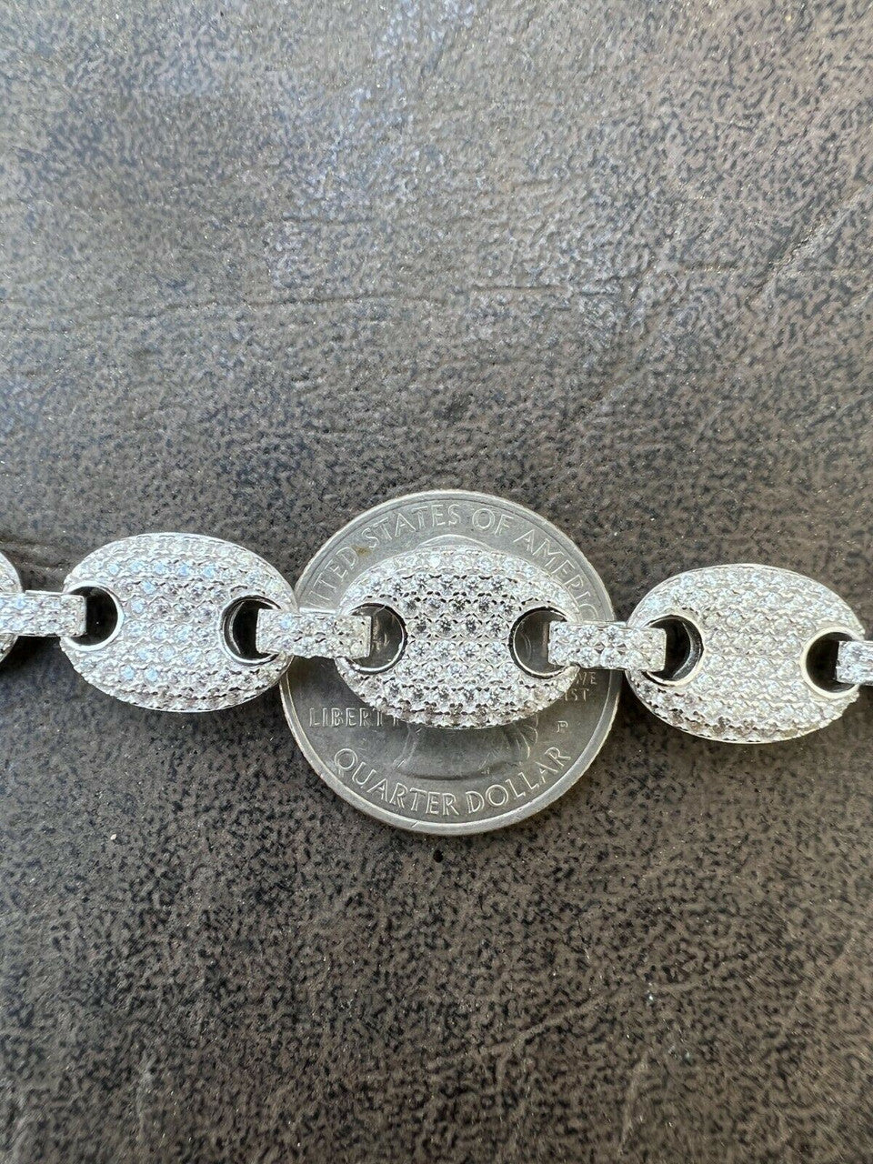 HarlemBling ICED Moissanite Gucci Link Bracelet 12mm Hip Hop 925 Silver Pass Diamond Tester