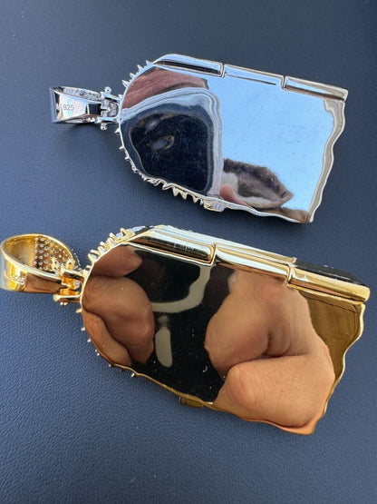 HarlemBling Iced Moissanite Opens Up Jesus Piece Ten Commandments Solid 925 Silver / Gold