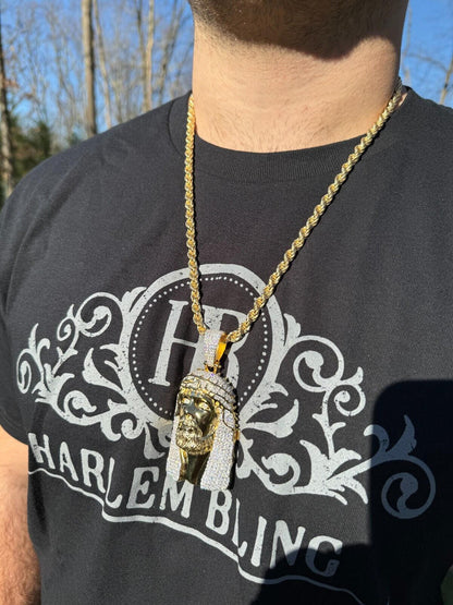 HarlemBling Iced Moissanite Opens Up Jesus Piece Ten Commandments Solid 925 Silver / Gold