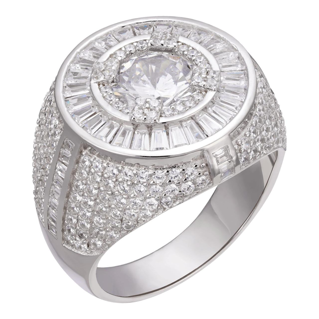 HarlemBling Iconic Big Stone Rapper Ring - 925 Silver - CZ Stones