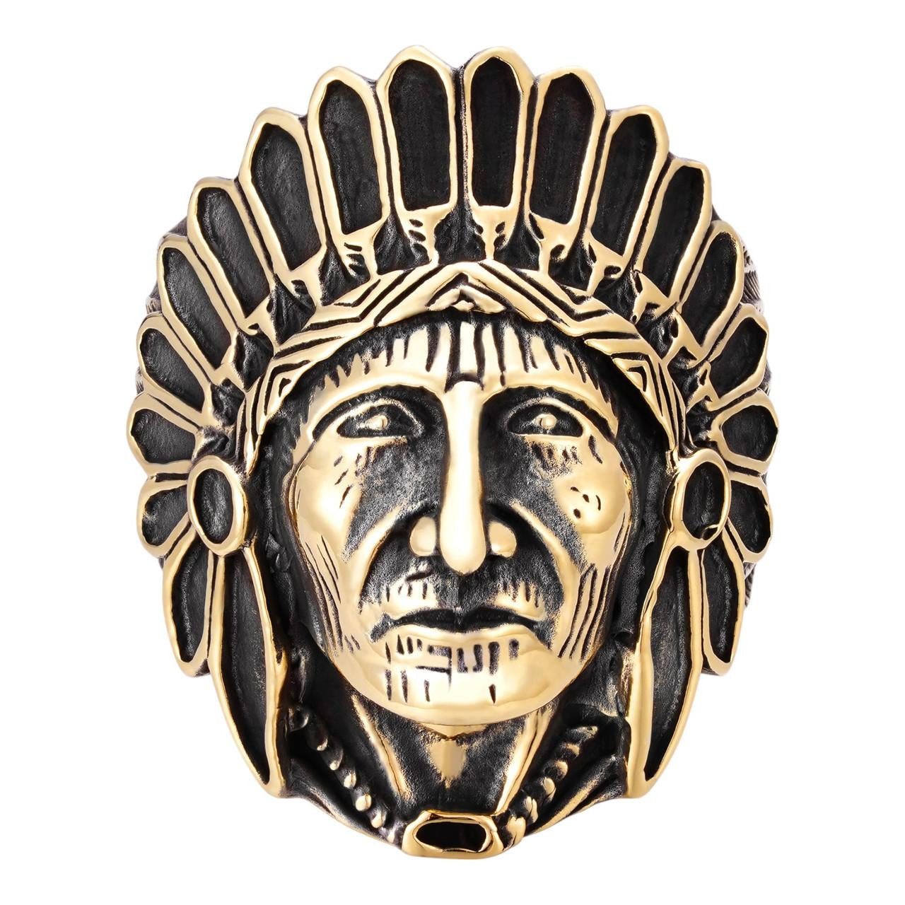 Mens Real 14K Gold Over Solid 925 Sterling Silver Large Indian