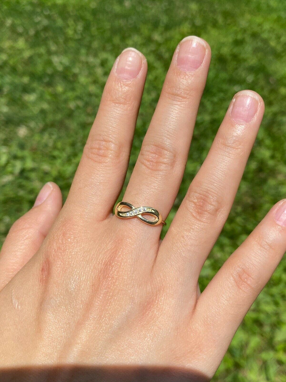 HarlemBling Infinity Love Loop Ring Diamond 925 Sterling Silver Or Yellow Rose Gold Finish