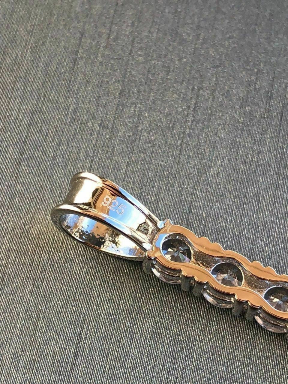 HarlemBling Inverted Cross Upside Down Real Solid 925 Sterling Silver Tennis Chain Diamond