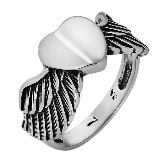 HarlemBling Irish Claddagh Friendship and Love 925 Sterling Silver Ring Heart W. Feathers