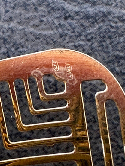 HarlemBling Italy Plain Solid 14k Gold Plated Real 925 Silver 1.5" BIG Cuff Bangle Bracelet