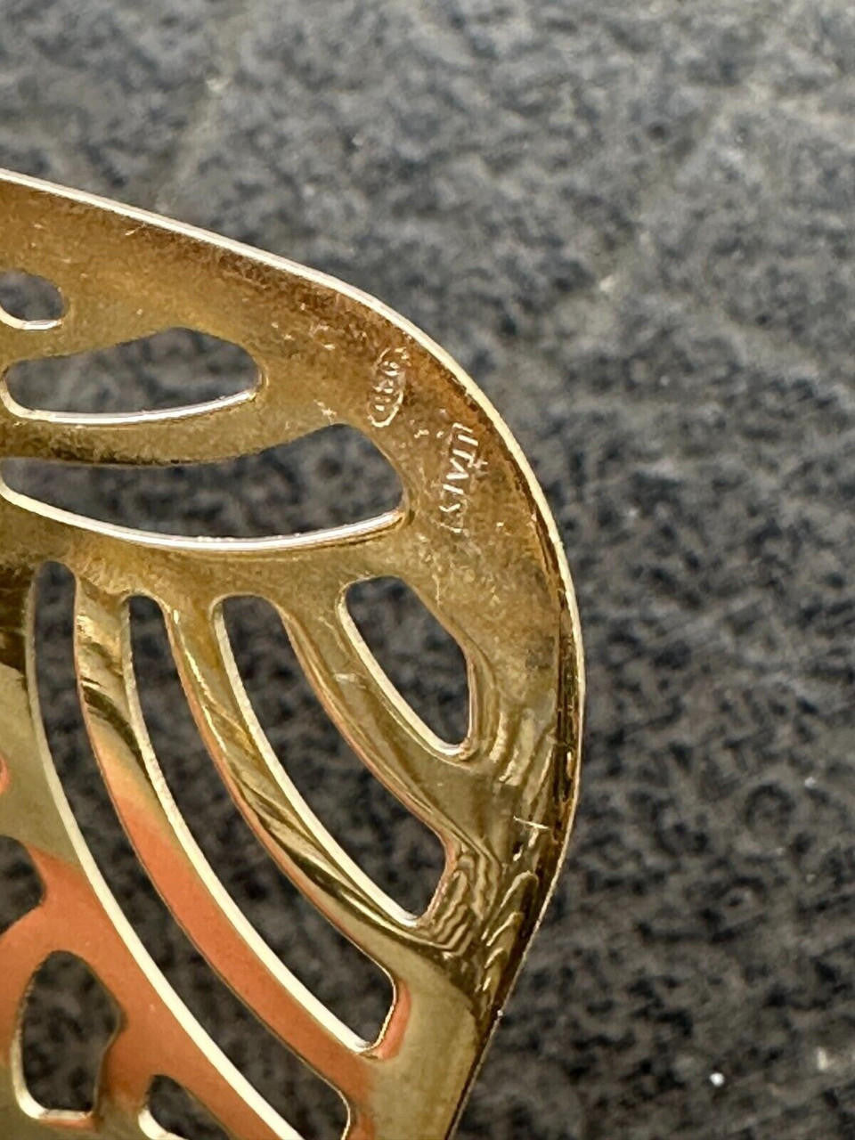 HarlemBling Italy Plain Solid 14k Gold Plated Real 925 Silver 1.5" Wide Cuff Bangle Bracelet