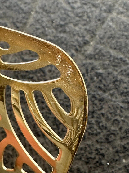 HarlemBling Italy Plain Solid 14k Gold Plated Real 925 Silver 1.5" Wide Cuff Bangle Bracelet