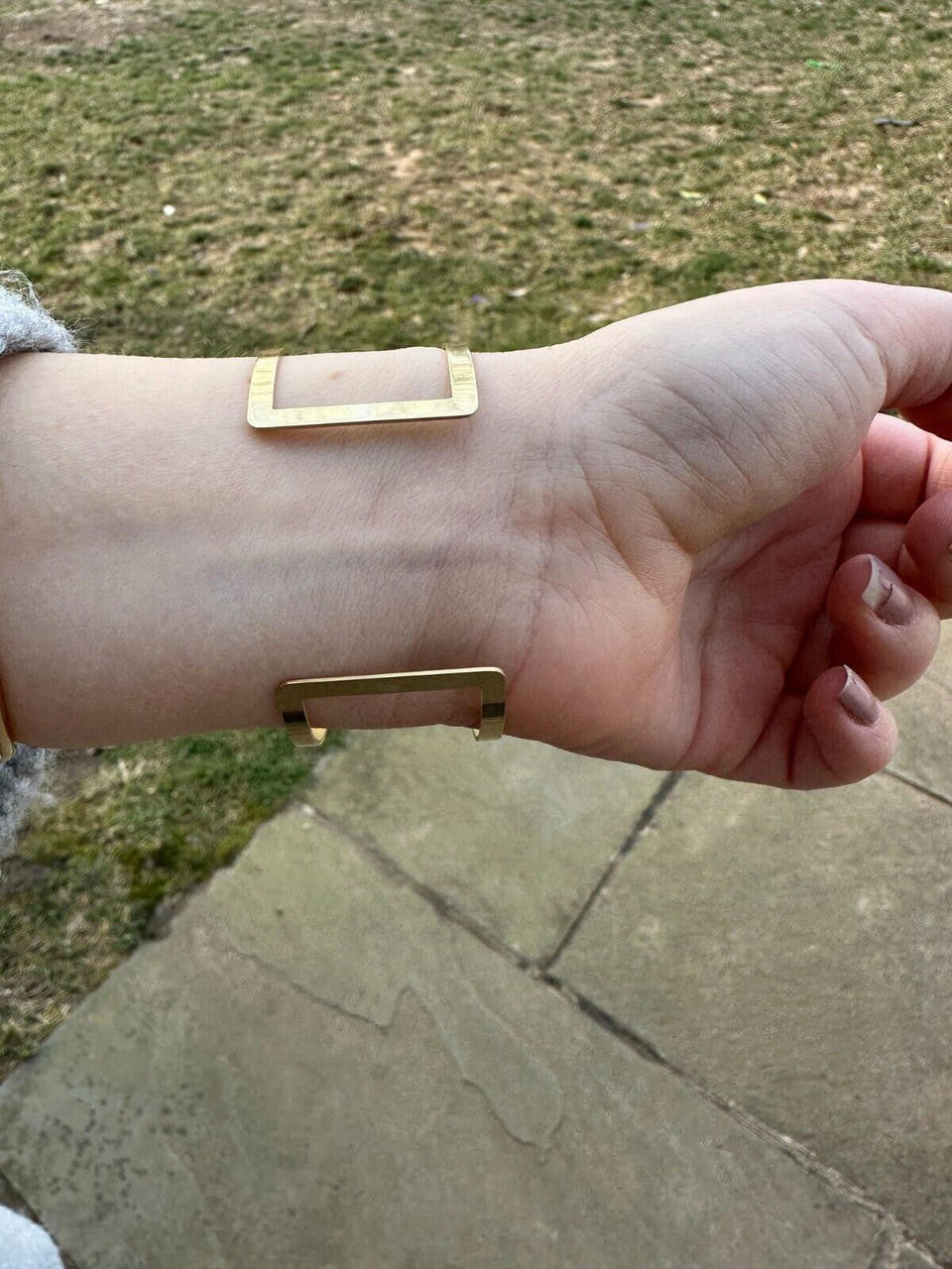 HarlemBling Italy Real 14k Gold Plated 925 Sterling Silver Plain 1.5" Cuff Bangle Bracelet