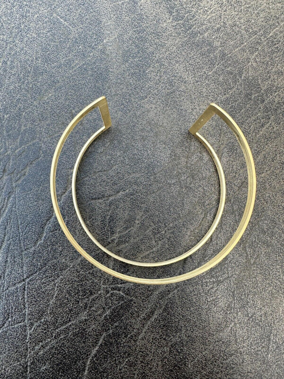 HarlemBling Italy Real 14k Gold Plated 925 Sterling Silver Plain 1.5" Cuff Bangle Bracelet