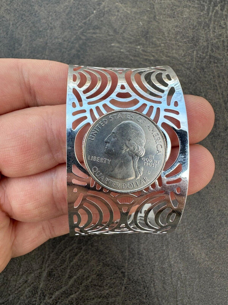 HarlemBling Italy Real Solid 925 Sterling Silver 1.5" BIG Designer Cuff Bangle Bracelet 6-8"