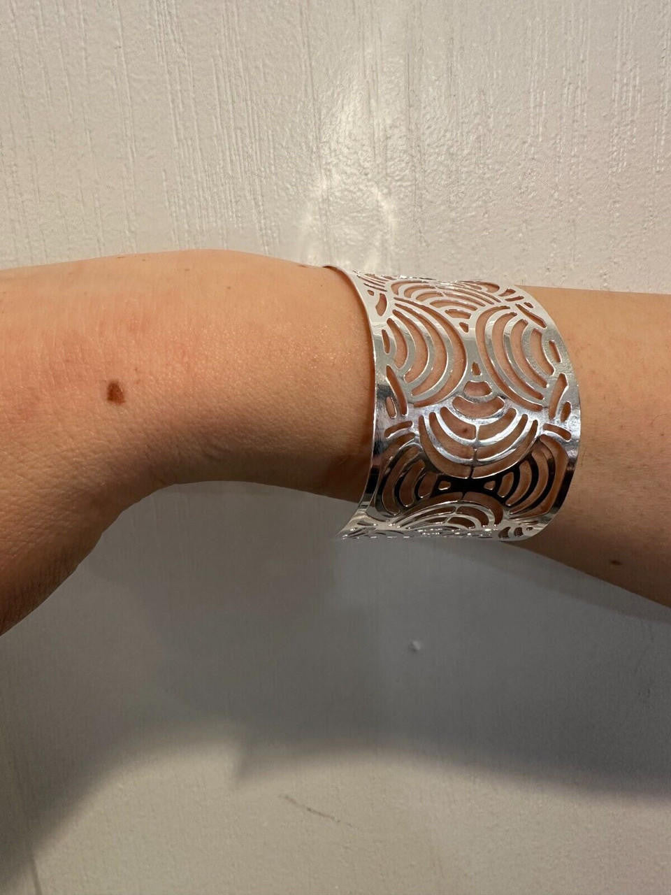 HarlemBling Italy Real Solid 925 Sterling Silver 1.5" BIG Designer Cuff Bangle Bracelet 6-8"