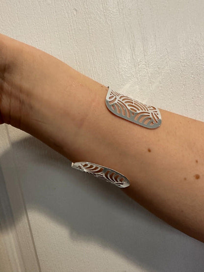 HarlemBling Italy Real Solid 925 Sterling Silver 1.5" BIG Designer Cuff Bangle Bracelet 6-8"