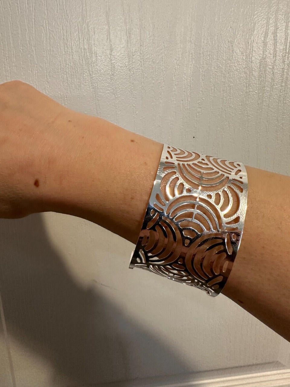 HarlemBling Italy Real Solid 925 Sterling Silver 1.5" BIG Designer Cuff Bangle Bracelet 6-8"