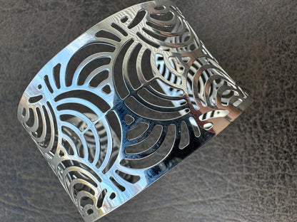 HarlemBling Italy Real Solid 925 Sterling Silver 1.5" BIG Designer Cuff Bangle Bracelet 6-8"