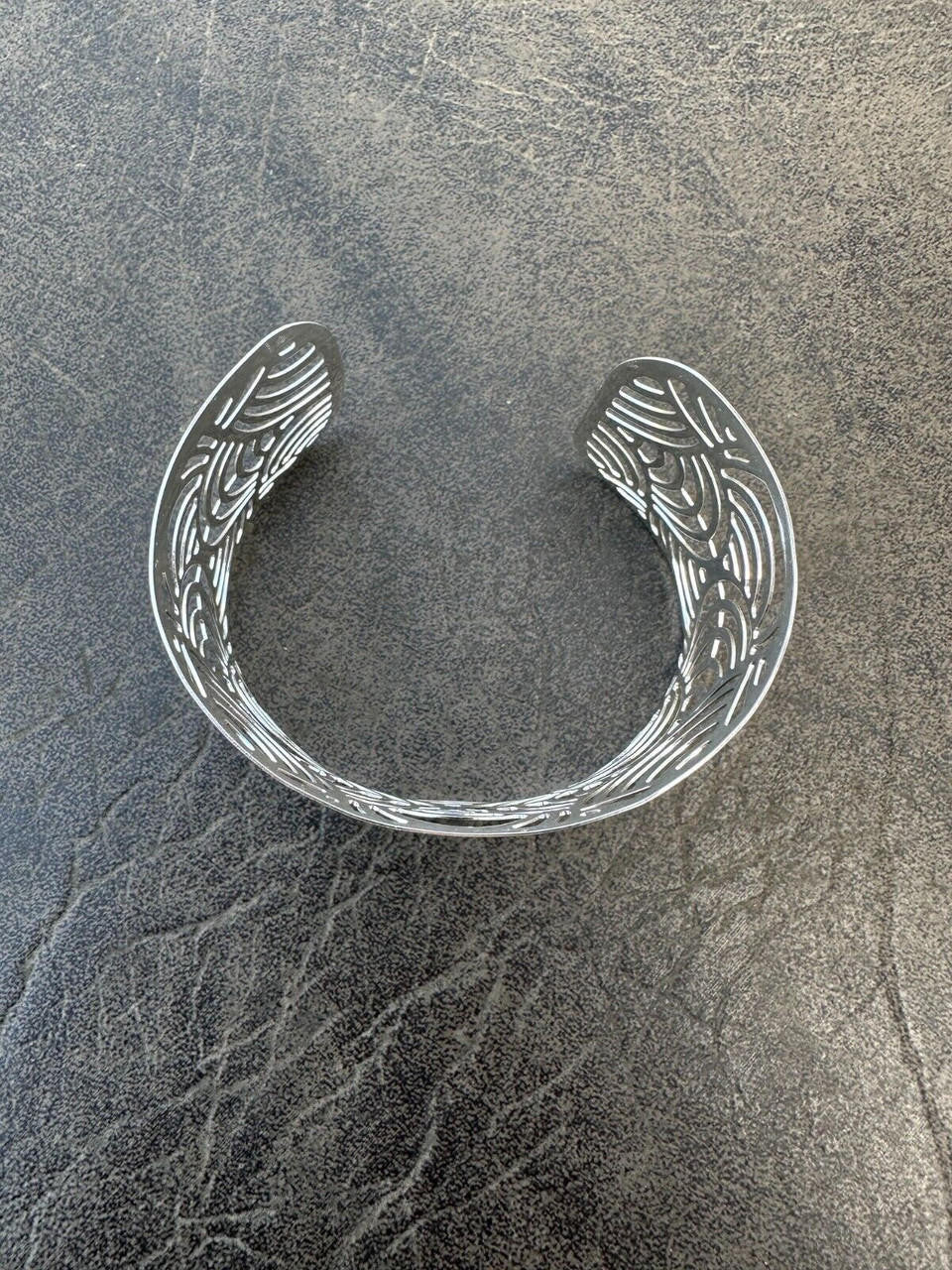 HarlemBling Italy Real Solid 925 Sterling Silver 1.5" BIG Designer Cuff Bangle Bracelet 6-8"