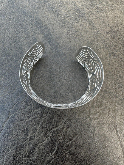 HarlemBling Italy Real Solid 925 Sterling Silver 1.5" BIG Designer Cuff Bangle Bracelet 6-8"