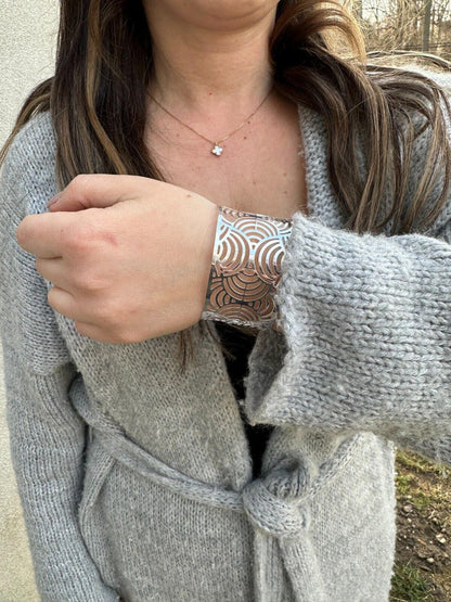 HarlemBling Italy Real Solid 925 Sterling Silver 1.5" BIG Designer Cuff Bangle Bracelet 6-8"